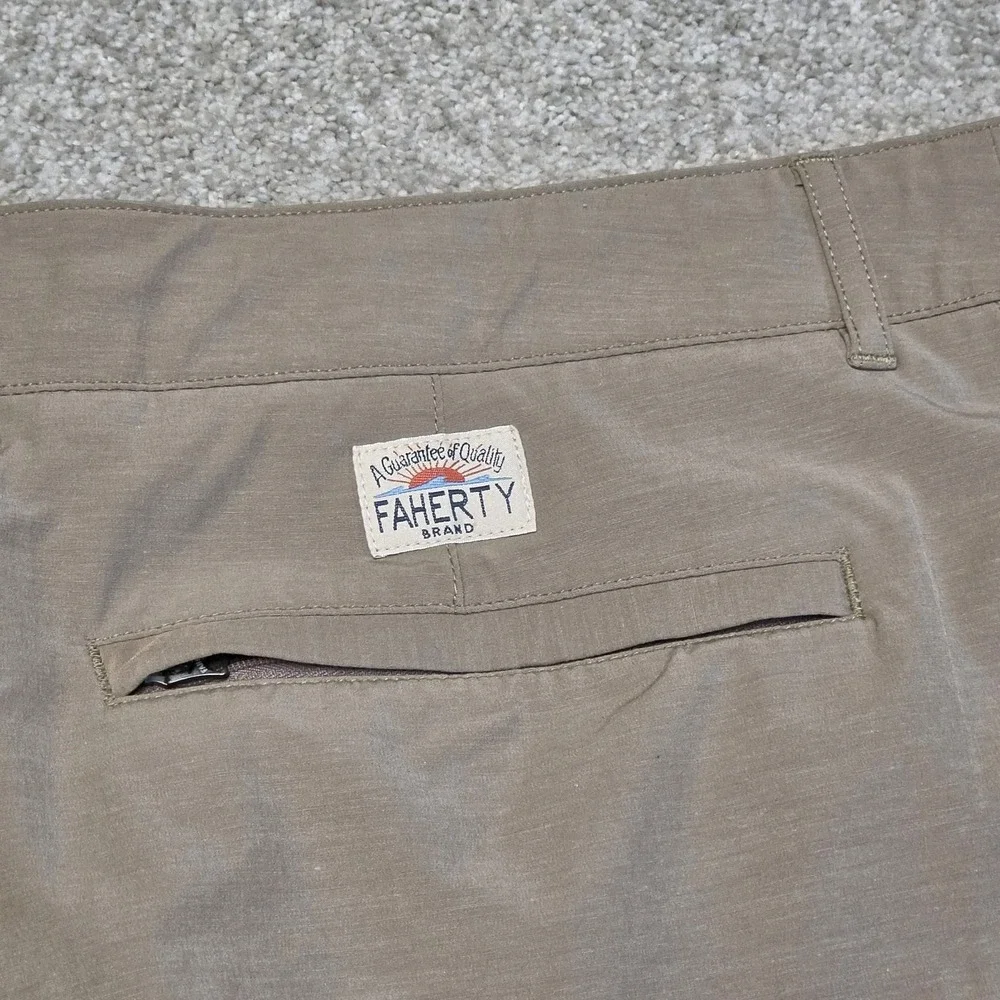 Faherty Shorts Mens 40 Tan All Day Drawstring Hybrid Chino Beach‎ Performance 9